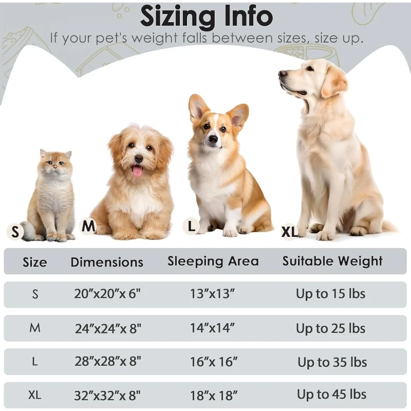 Dog & Cat Bed for Indoor Cats, 20in Calming Donut Bed for Puppy and Kitten, Washable for Small Medium Dogs and Cats (Light Grey)