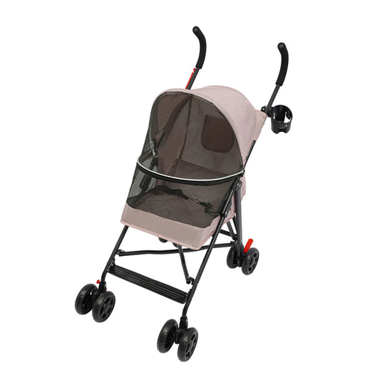 Pet Stroller for Small Dogs Cats, Lightweight Foldable Puppy Stroller with 360° Wheels, Safety Leash, 22lbs Capacity