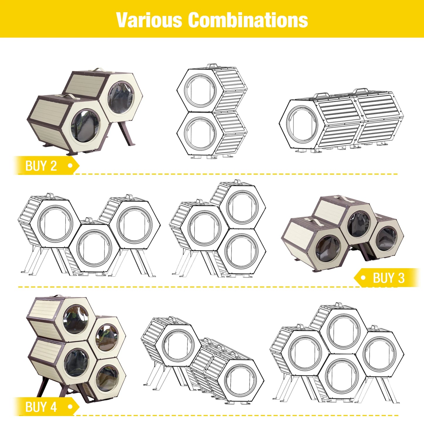 Indoor/Outdoor Heated Cat House with Heated Pad|Durable PP Construction