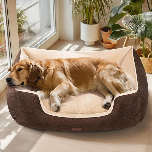 Large Orthopedic Dog Bed 44 Washable with Removable Cover Waterproof NonSlip Base YearRound Comfort with Cooling Warming DualLa