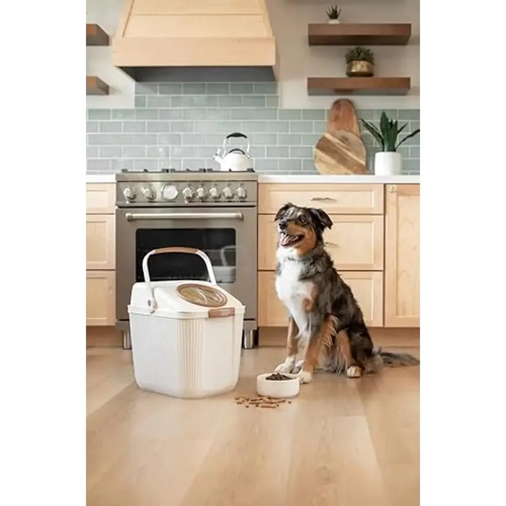 Eco-Friendly Airtight Pet Food Storage Container 25lb Capacity Lightweight Durable Design Convenient Scoop Opening Bird Seed