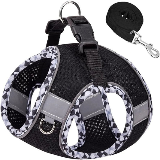Small/Medium Cozy, Secure, and Reflective Adjustable Dogs Harness Leash Set - Top-Quality No-Pull Step-In Vest for Safe