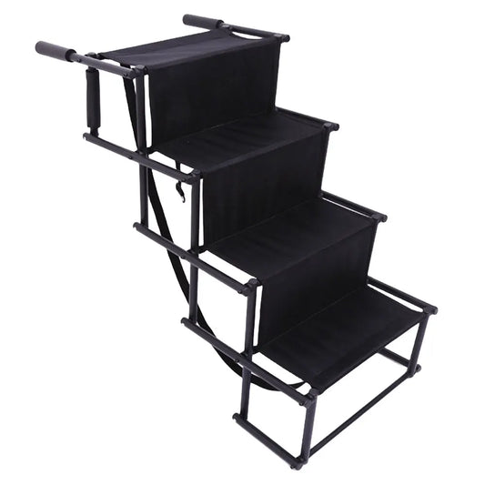 4 Steps Pet Ramp Auto Travel Ladder with Nonslip Surface Pet Ladder Lightweight Portable Dog Cat Ladder Folding Pet Stairs Ramp