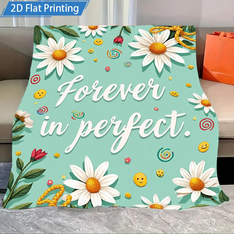 1pc Flannel Blanket Cute Kitten Print Fleece Blanket Soft Cozy Throw for Kids and Cat Lovers Home Decor 2D Flat Printing