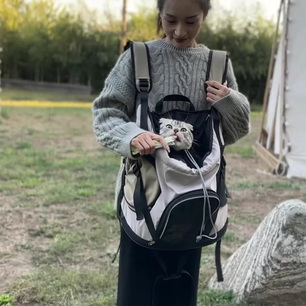 Large Capacity Cat Carrier Backpack Adjustable Strap Pet Carrying Bag Breathable Portable Outdoor Travel Small Cat Dog Backpack
