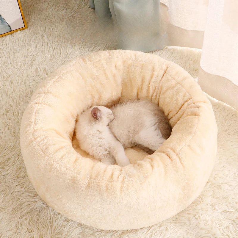 Arctic Flannel Round Nest Suitable for All Seasons Warm Wear-resistant Breathable Small Cat Dog Nest Pet Nest Deep Sleep Nest