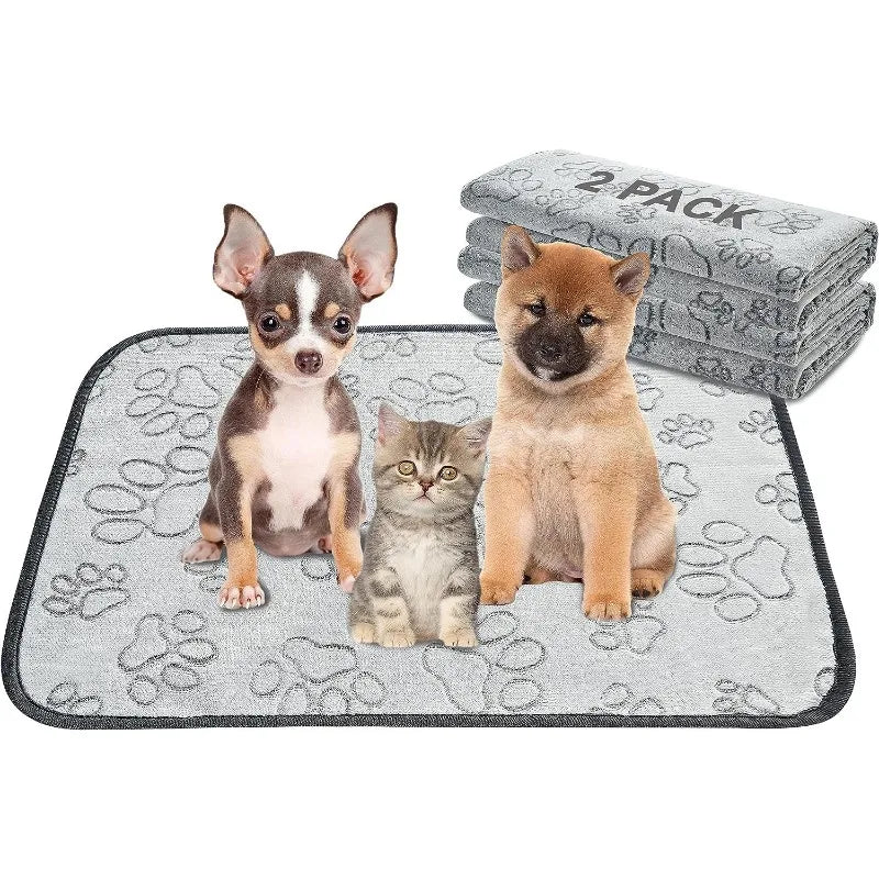 Pet puppy pad, 2-piece washable dog urine pad, waterproof and anti slip urine pad training 18 inches x 24 inches