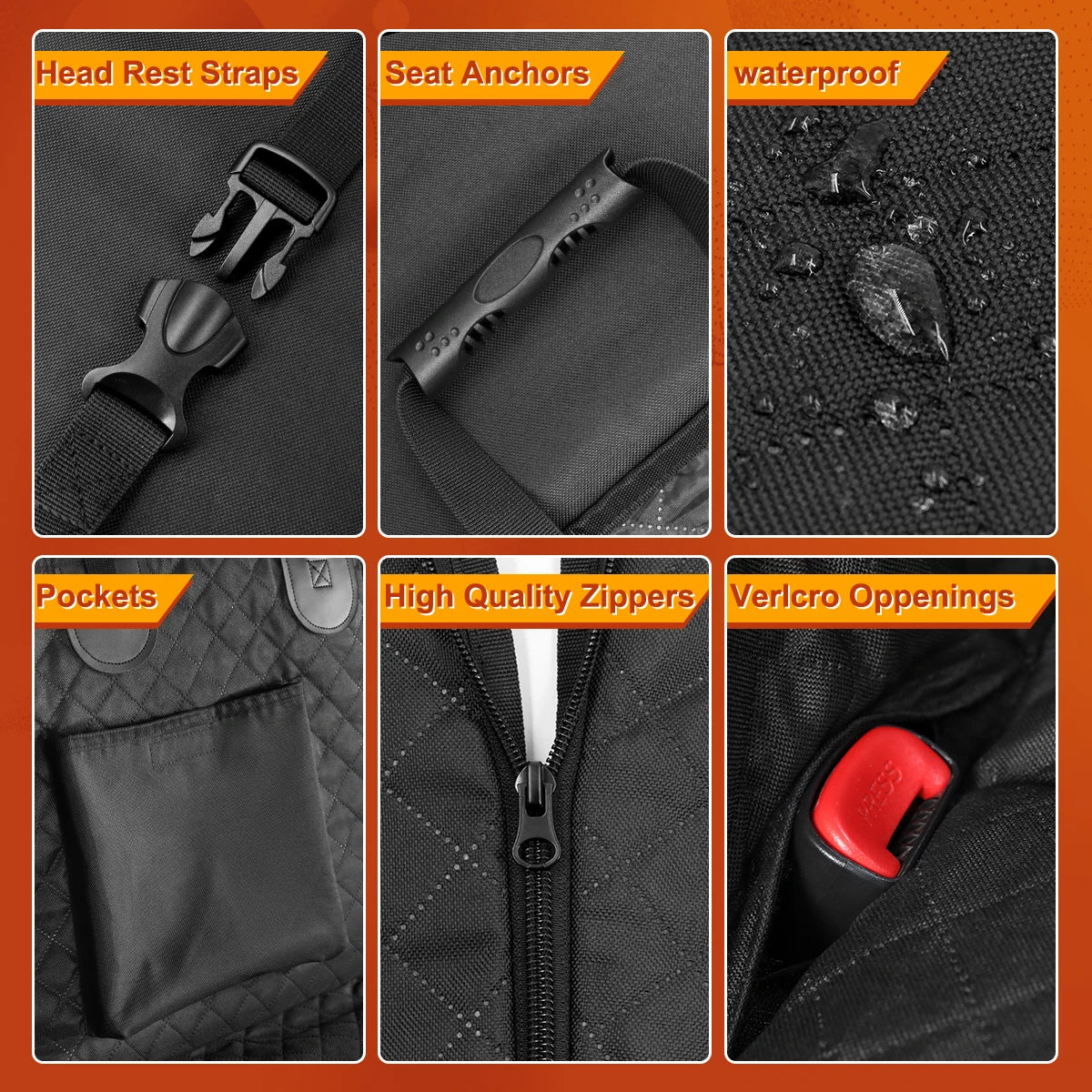 Dog Car Back Seat Extender Pet Backseat Cover Protector Hammock Carrier Mat Waterproof Seat Safety Cover Hard Bottom for Dogs