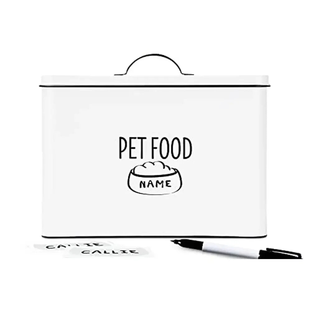 Rustic Dog Food Storage Container 12 lb Vintage Metal Pet Treat Holder Cat Treats Container Barnhouse Style Pet Food Canister