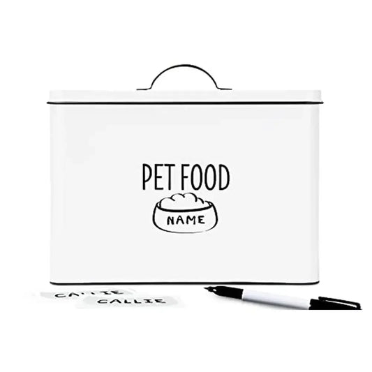 Rustic Dog Food Storage Container 12 lb Vintage Metal Pet Treat Holder Cat Treats Container Barnhouse Style Pet Food Canister