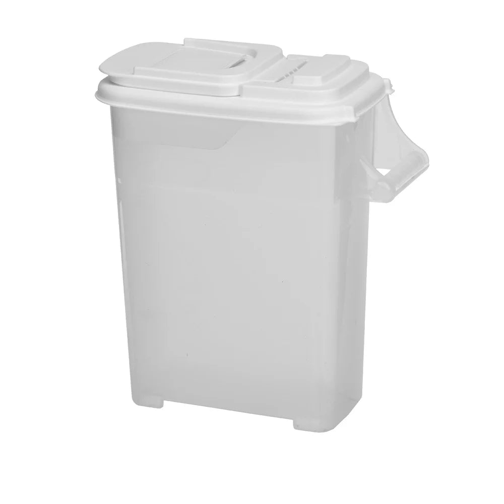 Pet Food Dispenser 16 Quart Dry Kibble Container with Double Pour Spout Handle Flip Top Easy Clean Stackable All Pets