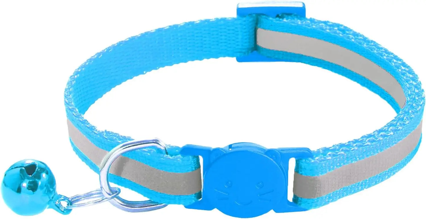 2 Pack Breakaway Cat Collars with Bells, Reflective Design and Claw Print Design, Safety Buckle Kitten Collars Adjustable from