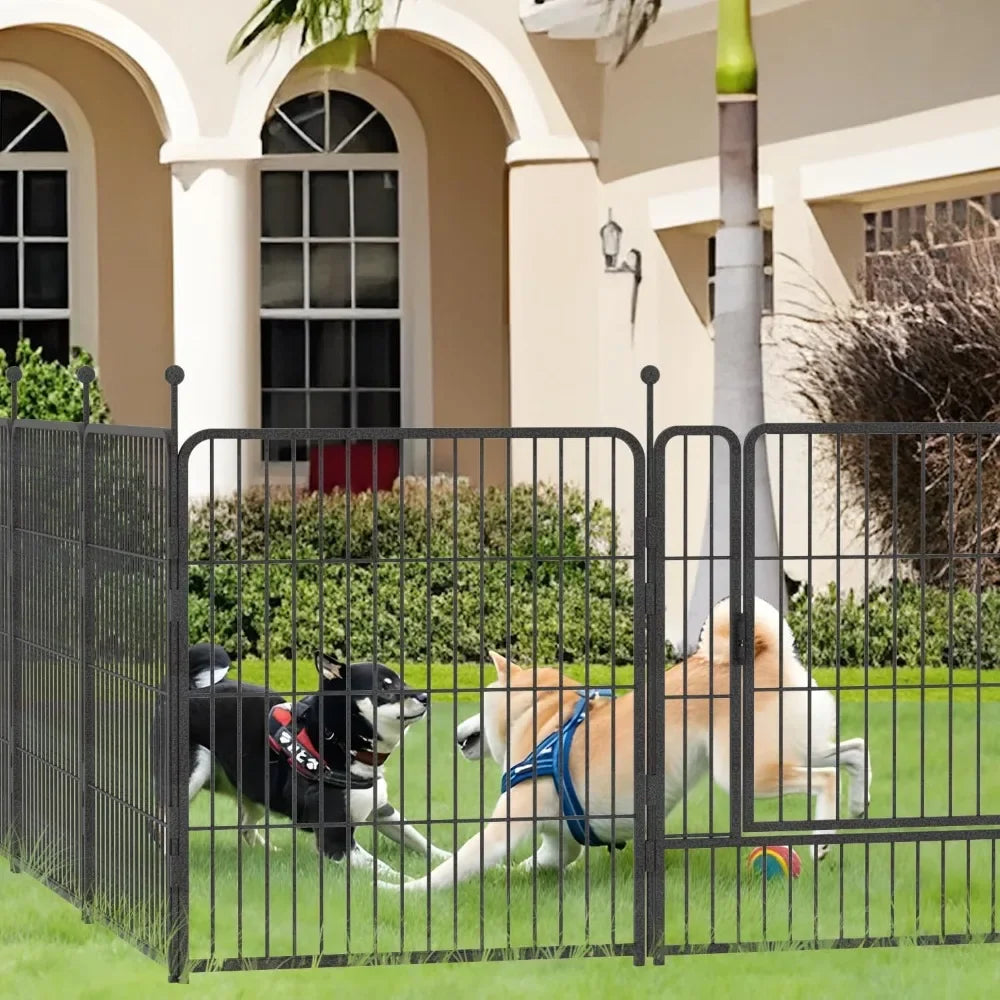 Dog Playpen,Height in Heavy Duty,Folding Indoor Outdoor Dog Exercise Fence, Portable Pet Playpen with Door for Large
