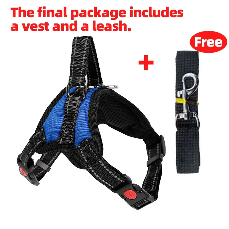 Adjustable Dog Cat Harness With leash Outdoor Small Medium Large Pet Chest Strap Dog Walking Training No Pull Saddle Vest Collar